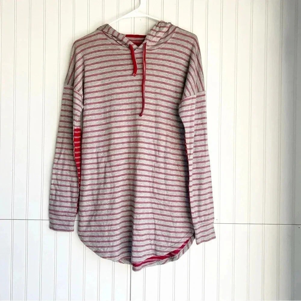 Toad&Co Size XS Profundo Hooded Tunic in Red Striped NEW!